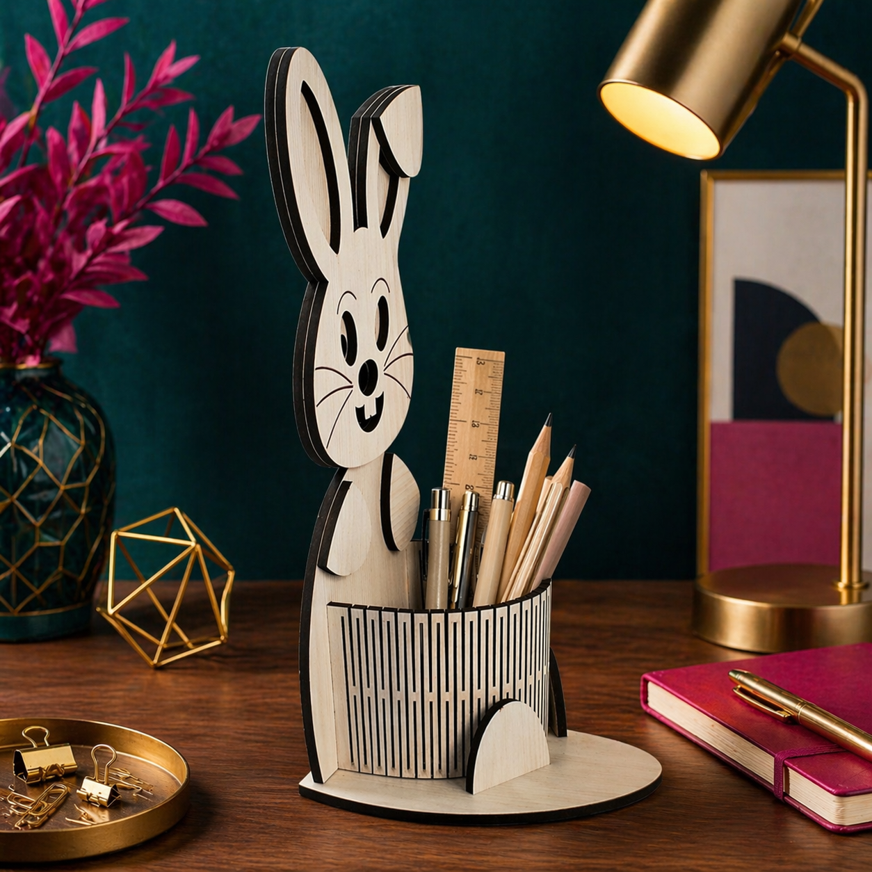 Eco-Friendly Cute Bunny Pencil-Pen Holder