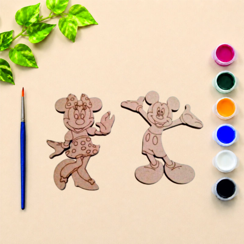 DIY Disney-Inspired Mickey & Minnie MDF Cutout Painting Kit