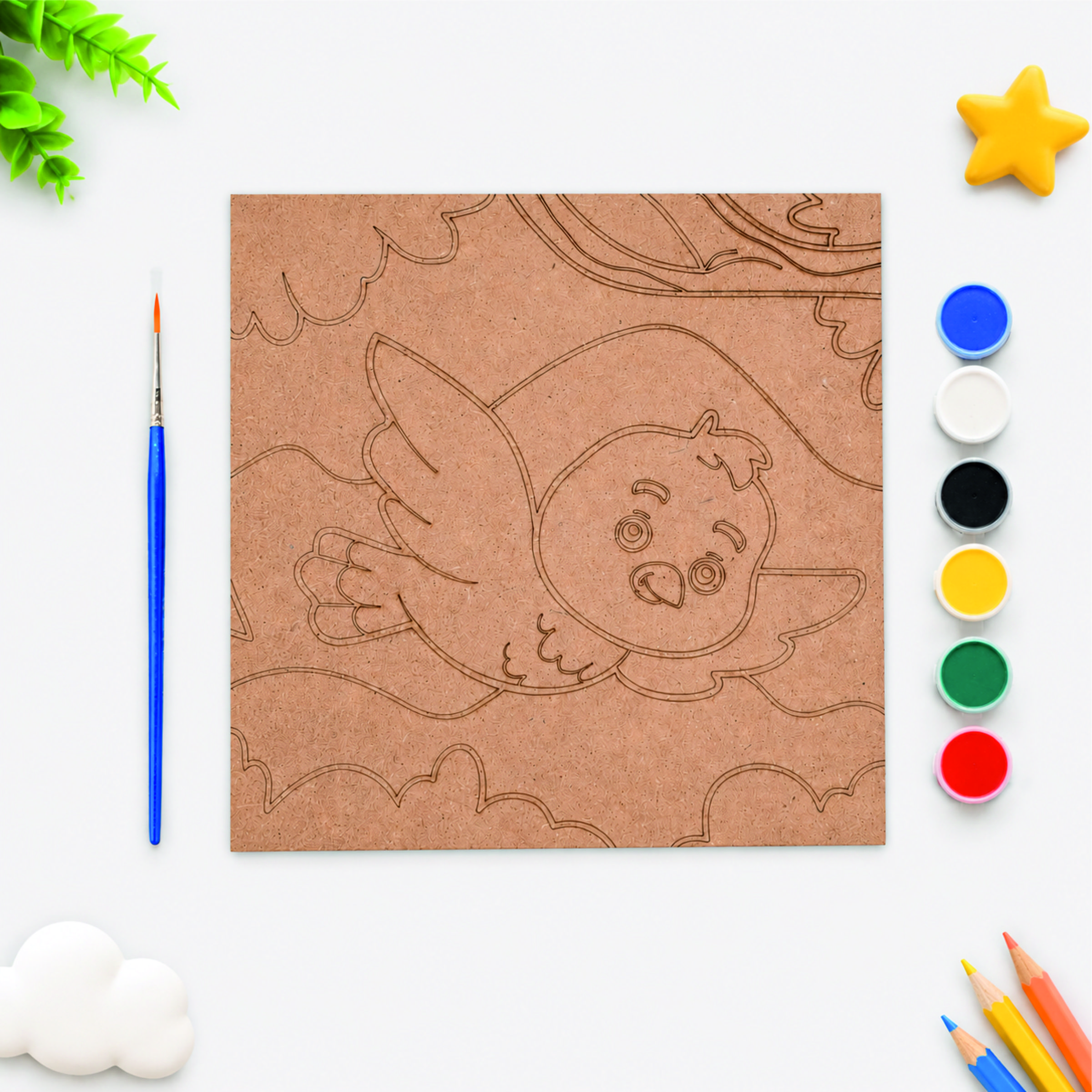 DIY MDF Bird Painting Kit