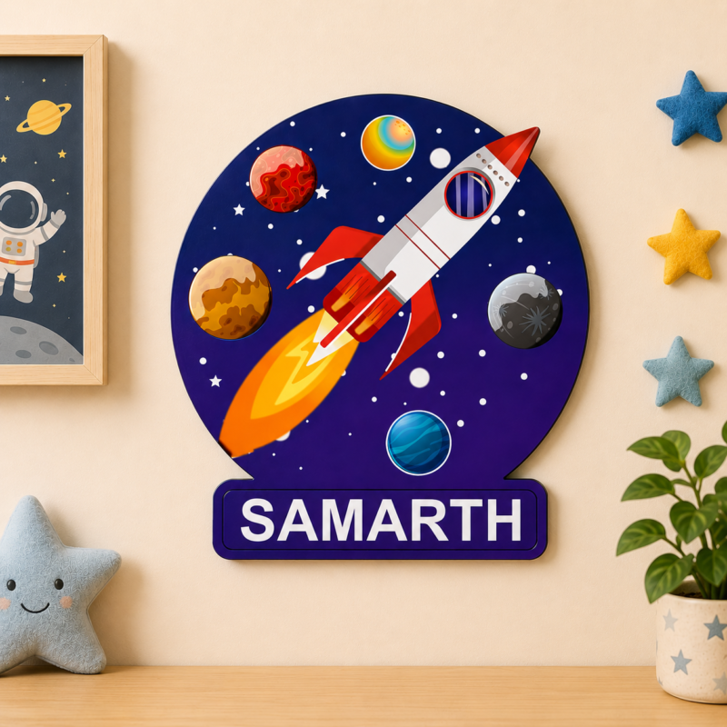 DIY Space Adventure MDF Name Plate Kit for Kids