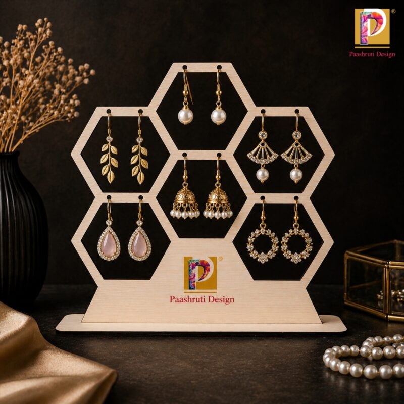 Elegant Hexagon Earring Display Stand