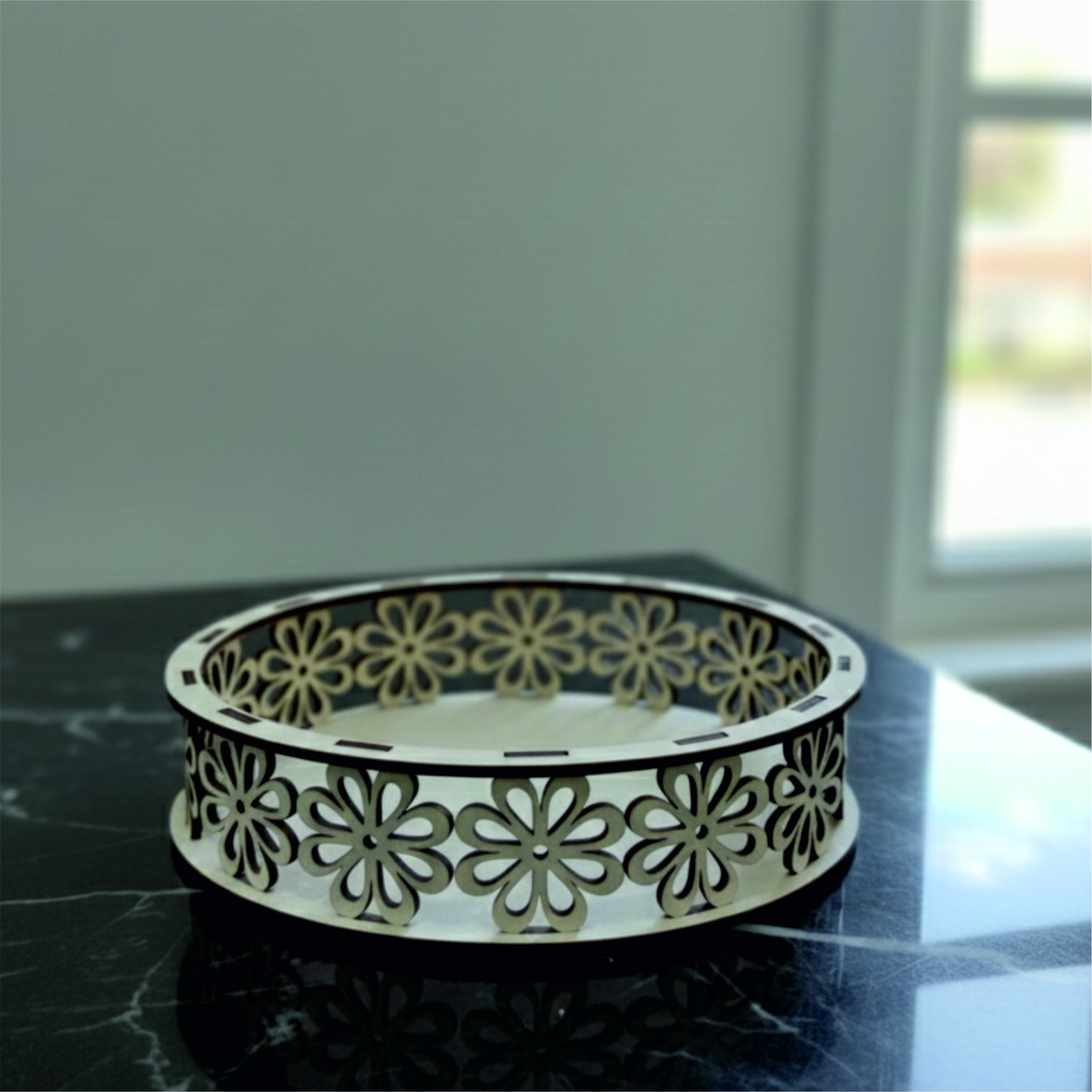 Floral Circular Tray & Organizer