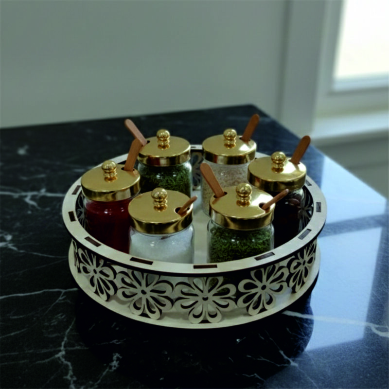 Floral Circular Tray & Organizer