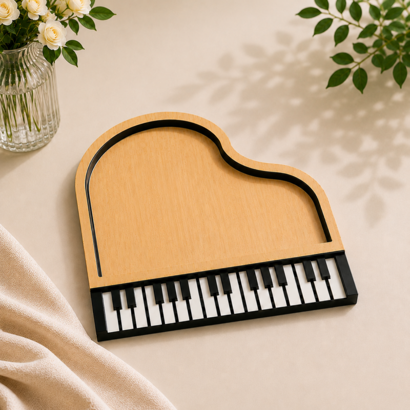 Piano-Shaped MDF Serving Tray