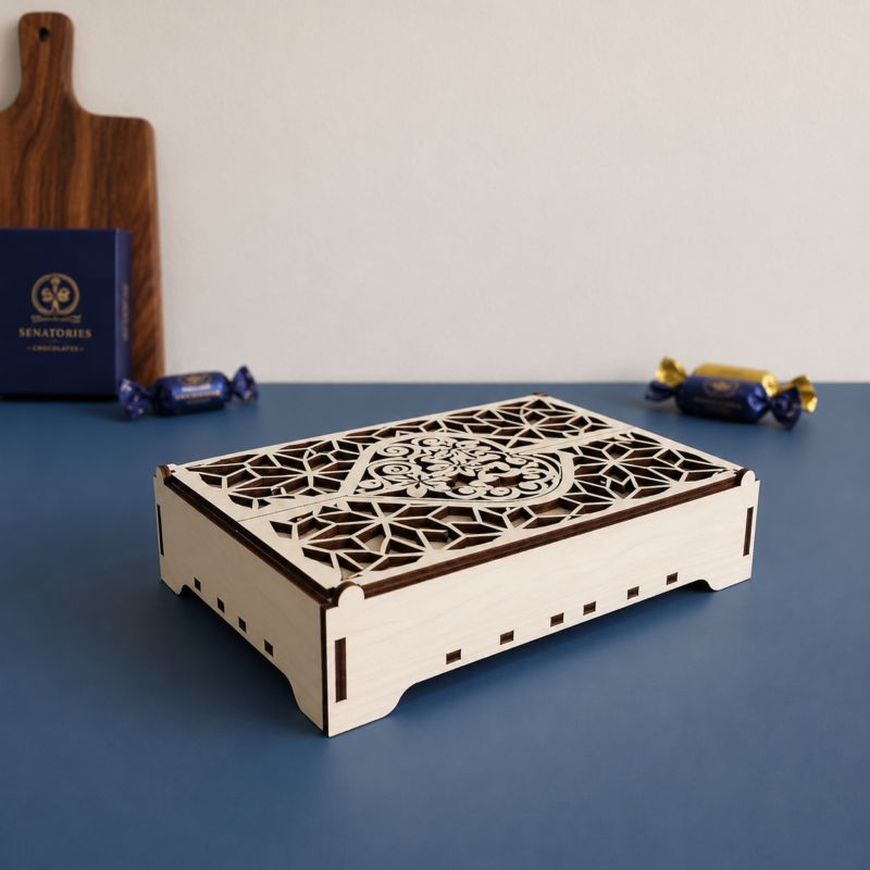 Elegant Fold-Open Box with Dual Flap Lid