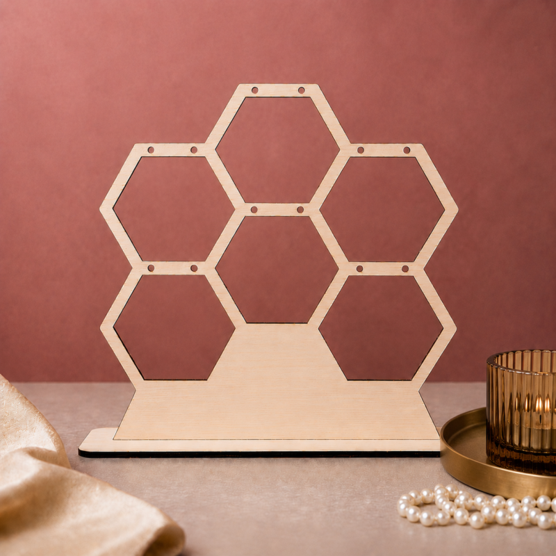 Elegant Hexagon Earring Display Stand