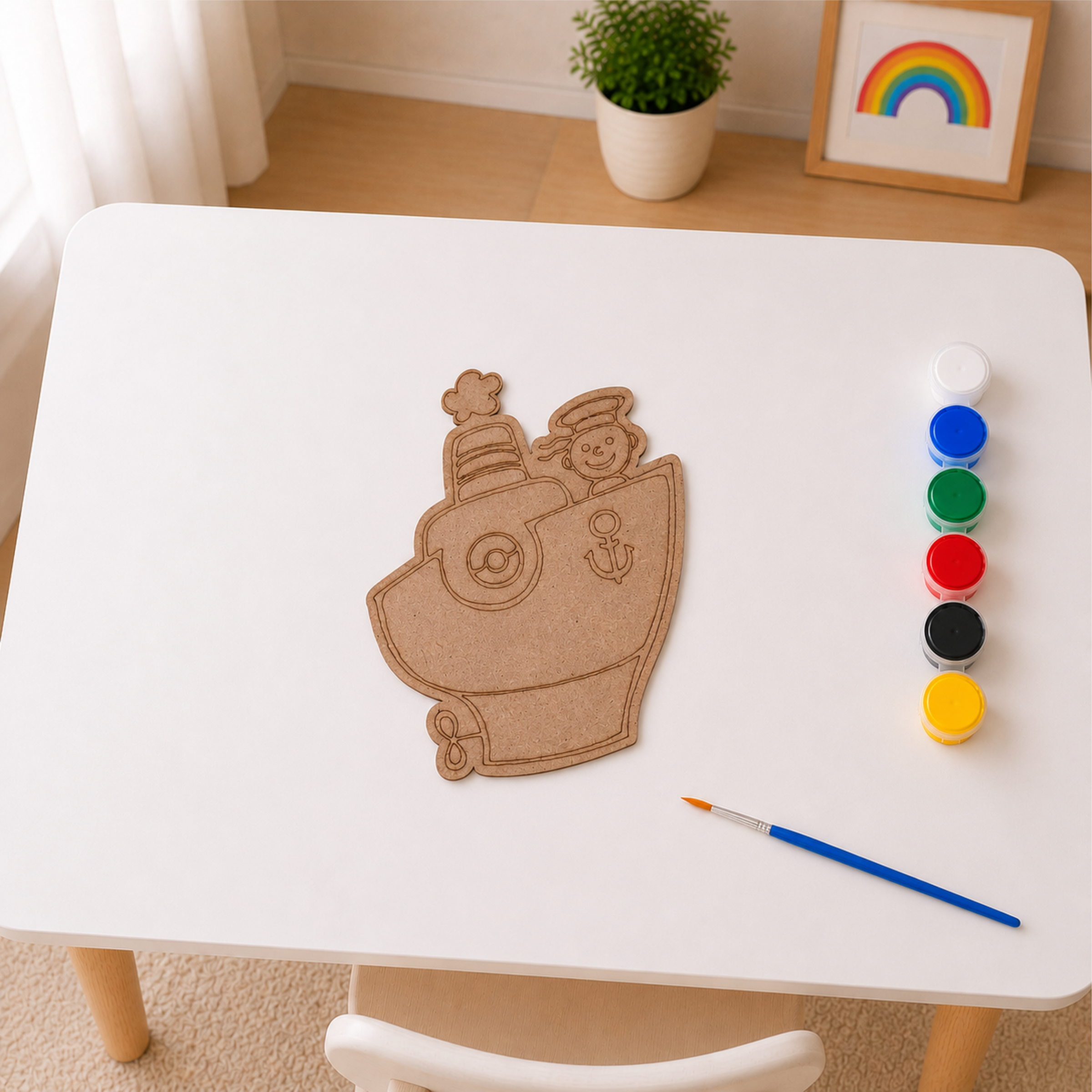 DIY MDF Transportation Vehicles Painting Kit