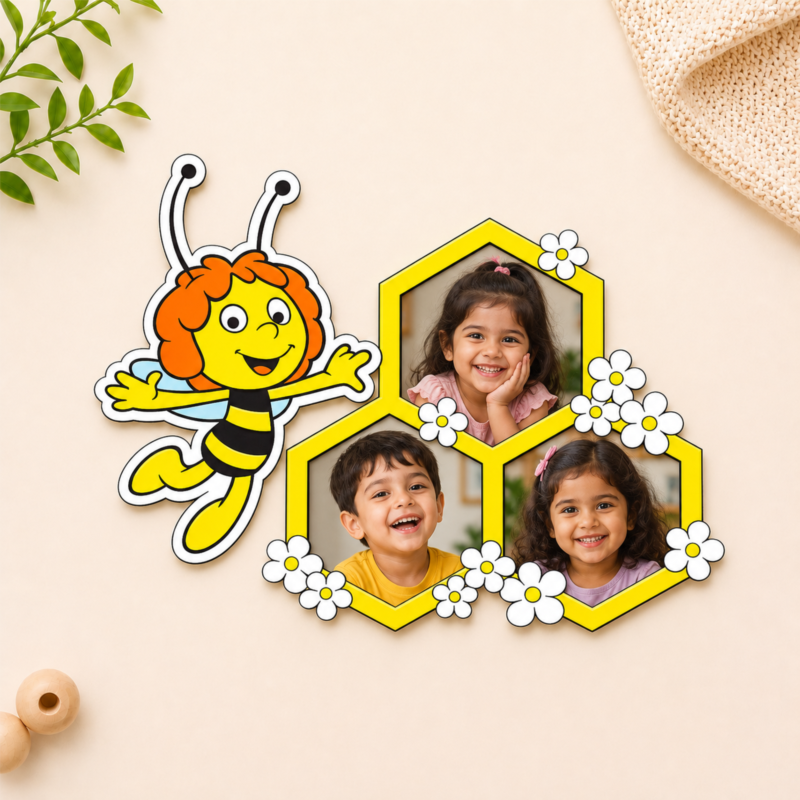 DIY Bee & Honeycomb MDF Photo Frame Painting Kit