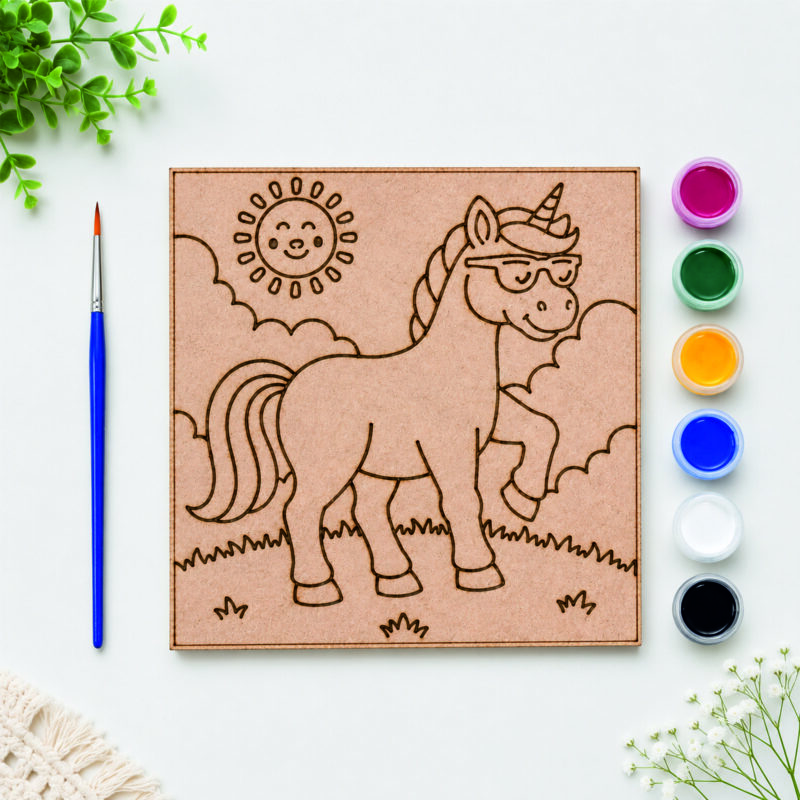 DIY Cool Unicorn MDF Painting Kit