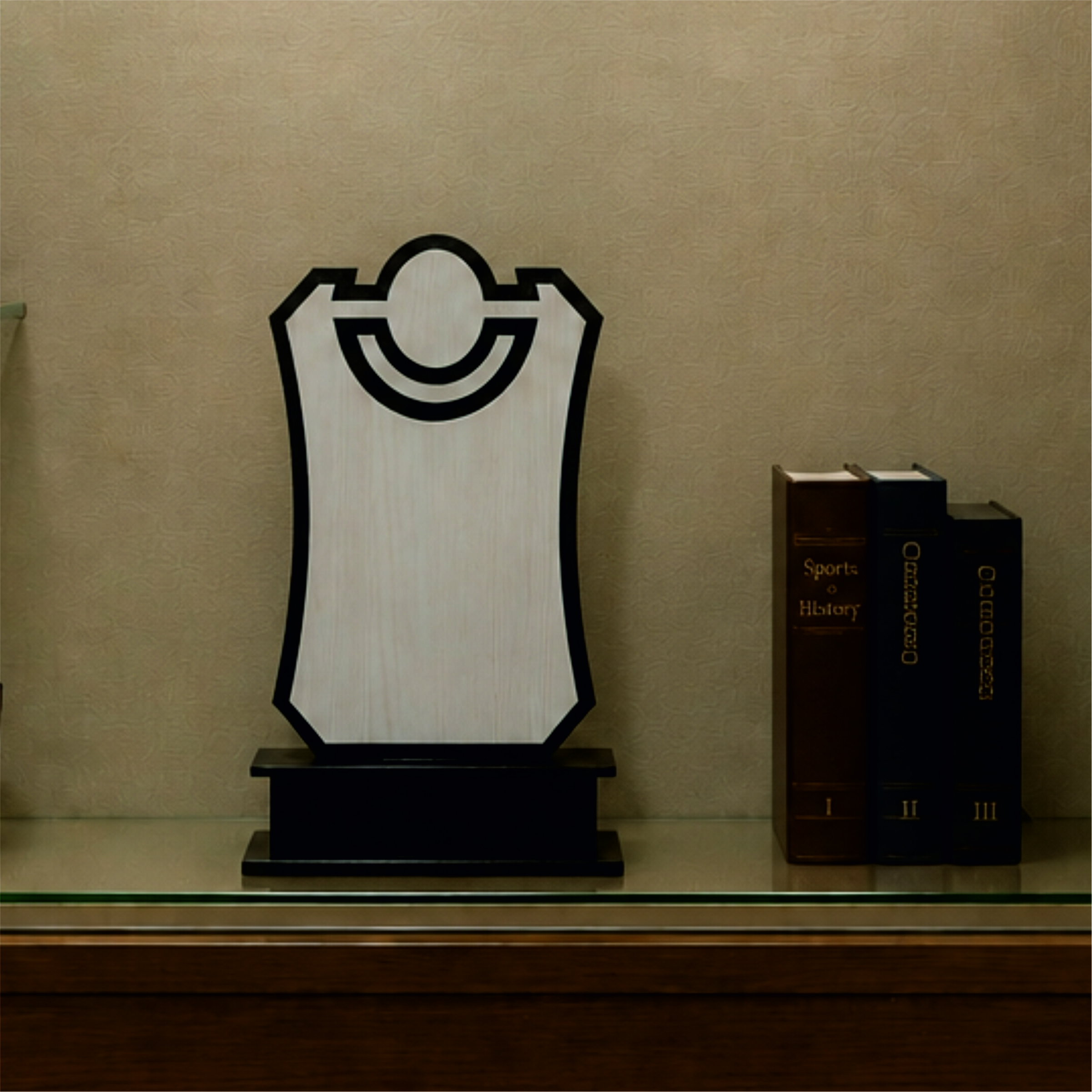 Elegant MDF Wooden Award Plaque with Decorative Frame & Stand