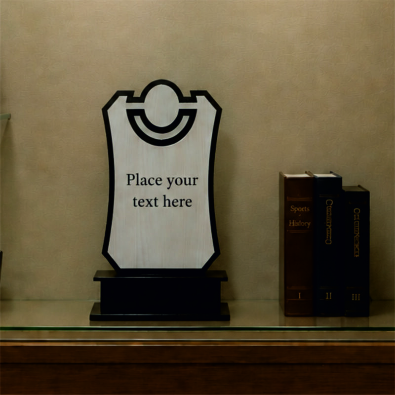Elegant MDF Wooden Award Plaque with Decorative Frame & Stand