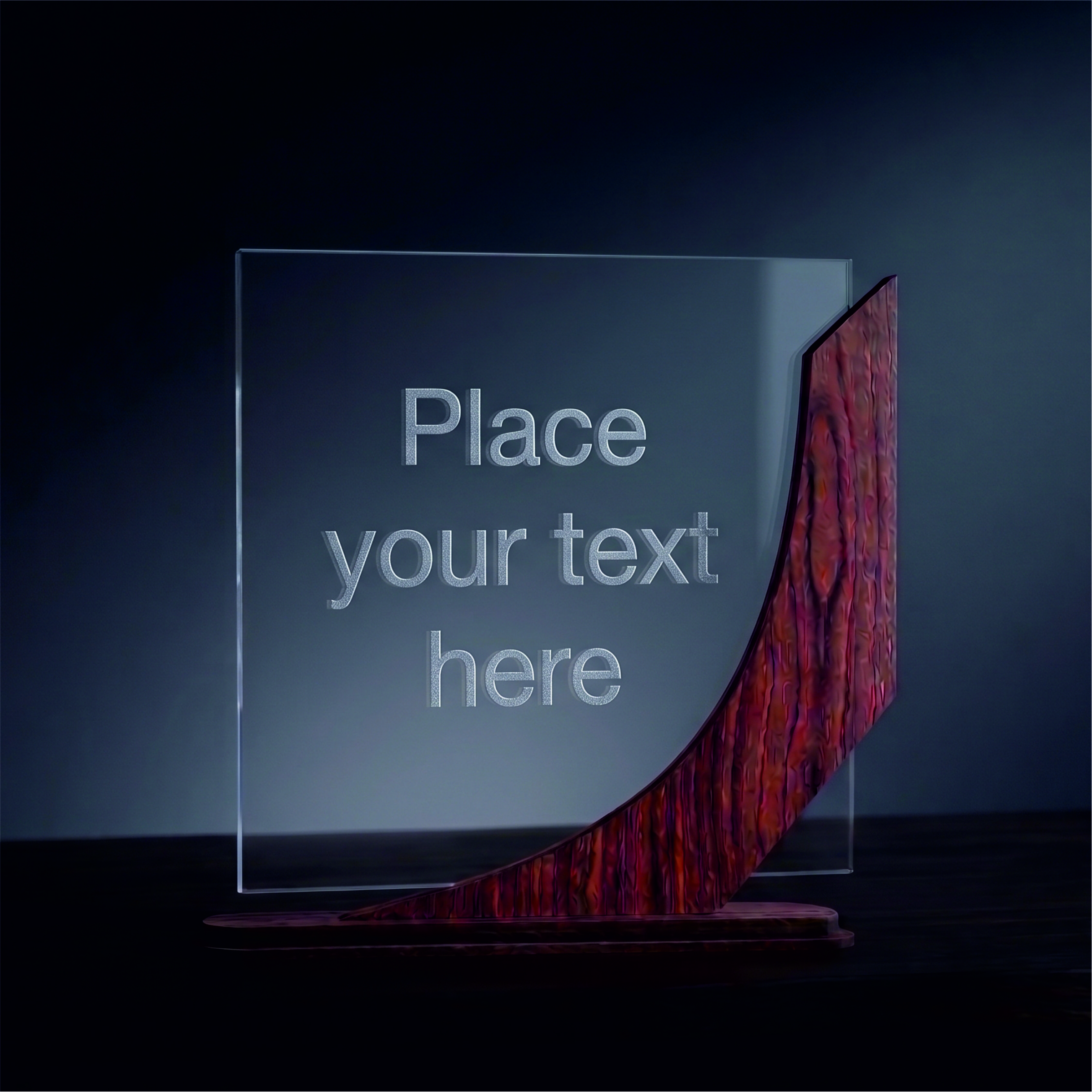 Elegant MDF & Acrylic Curved Recognition Award Trophy