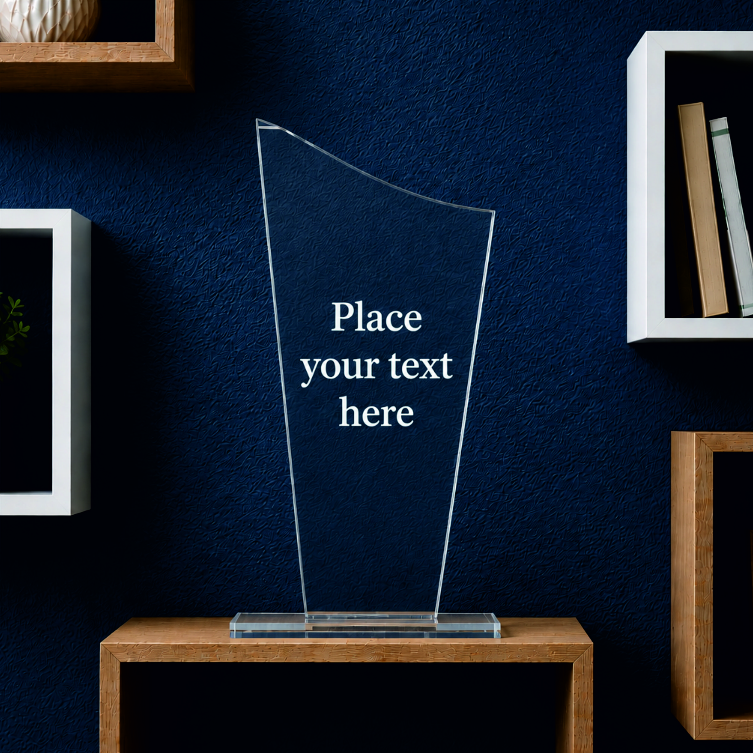 Elegant Clear Acrylic Trophy Award – Modern Freestanding Recognition Plaque