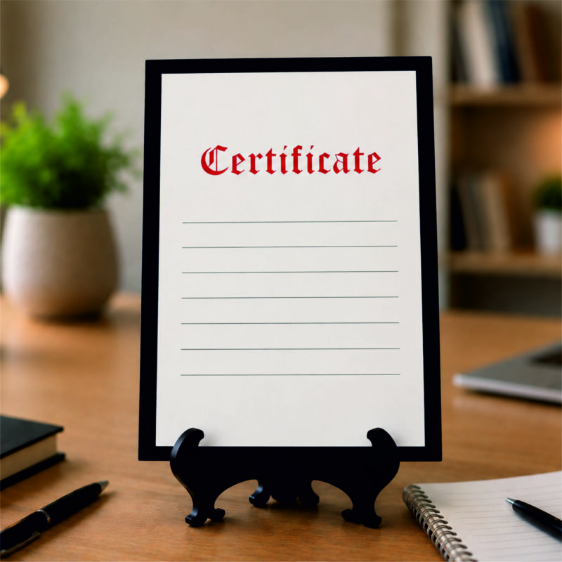 Premium Acrylic Certificate