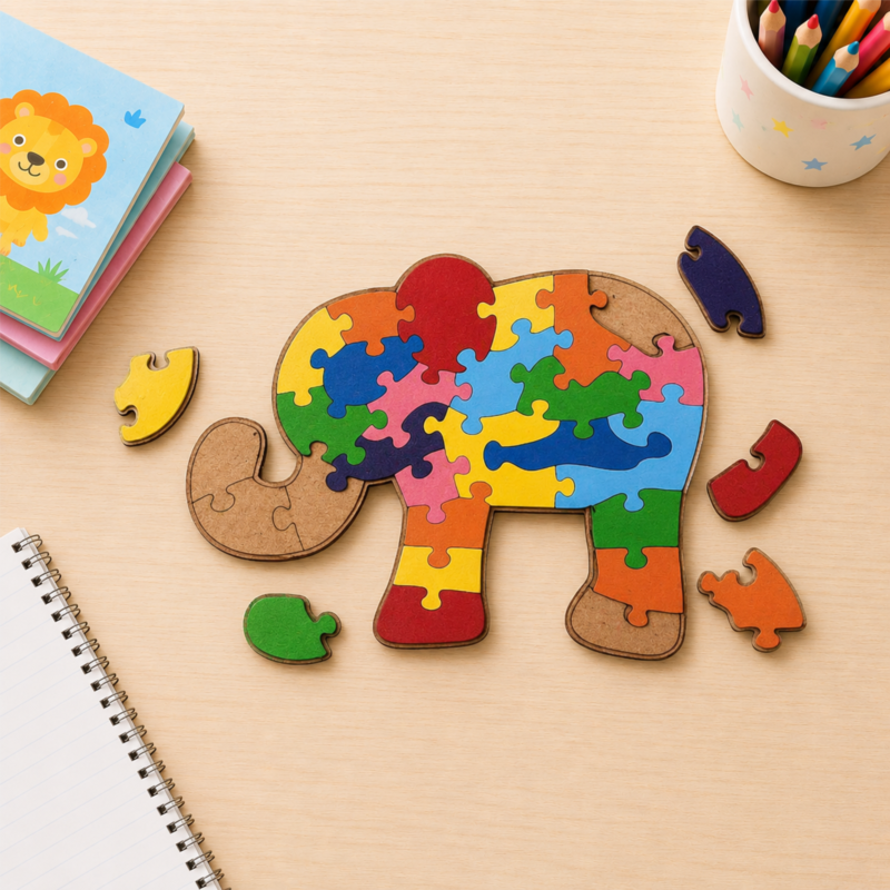 lephant MDF Jigsaw Puzzle for Kids & Home Décor | Wooden DIY Puzzle Craft