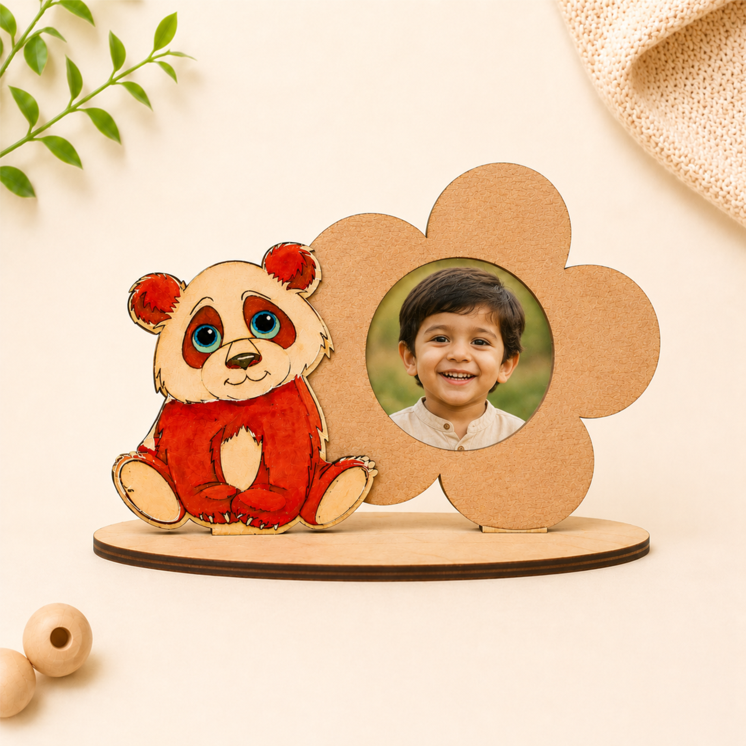 DIY MDF Panda & Flower Photo Frame Painting Kit for Kids | Creative Art & Craft Decor Set