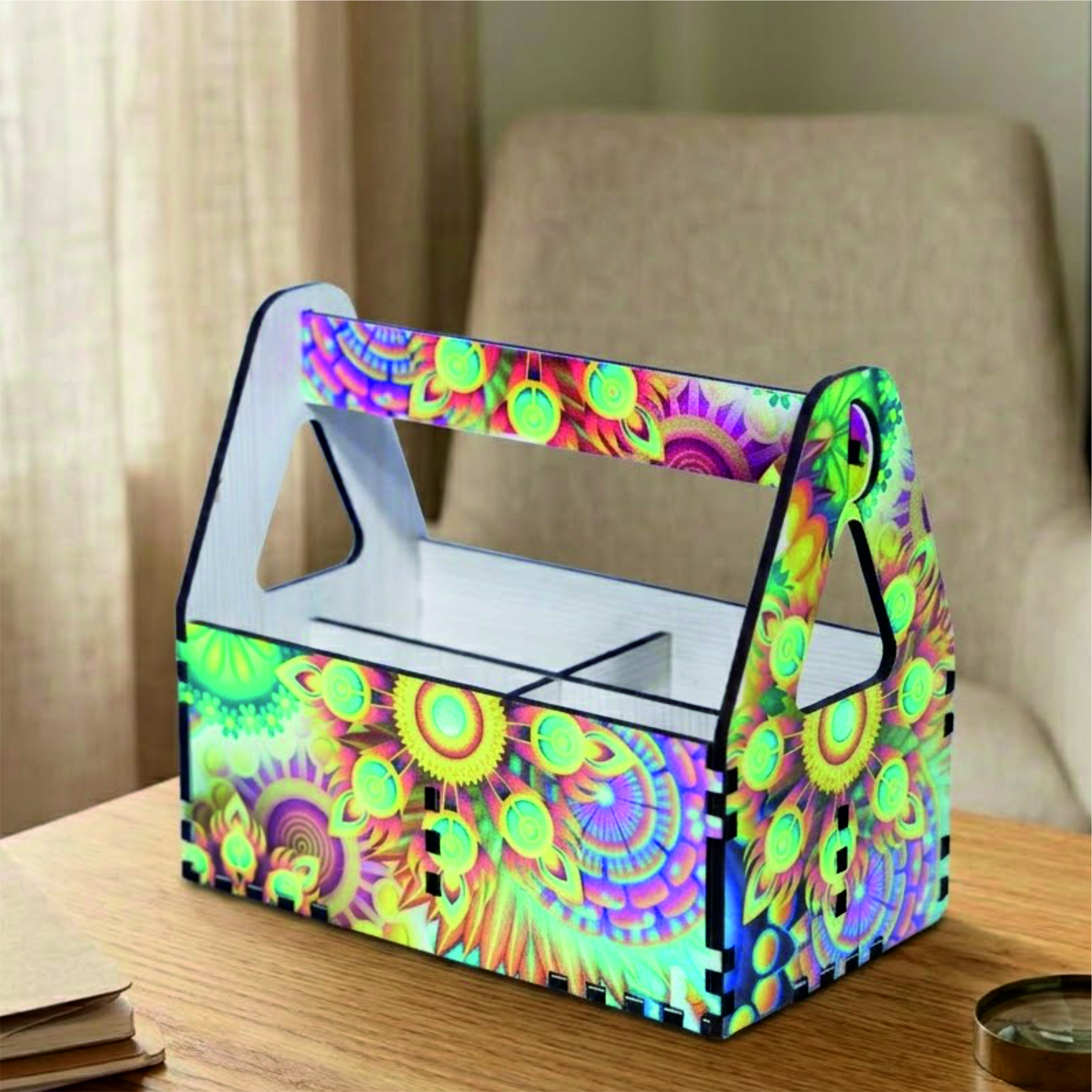 Multi-Purpose Portable Storage Organizer Basket with Handle