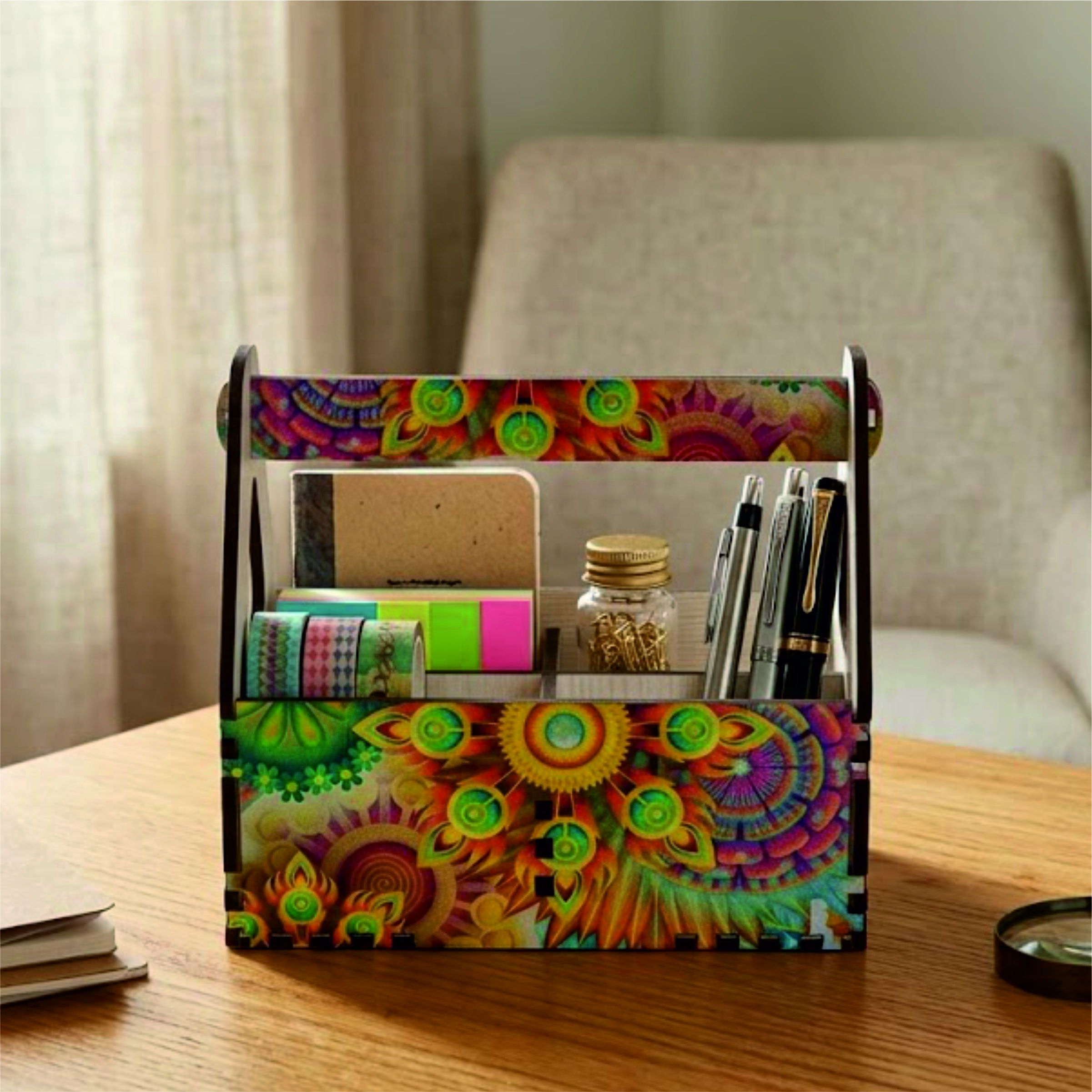Multi-Purpose Portable Storage Organizer Basket with Handle