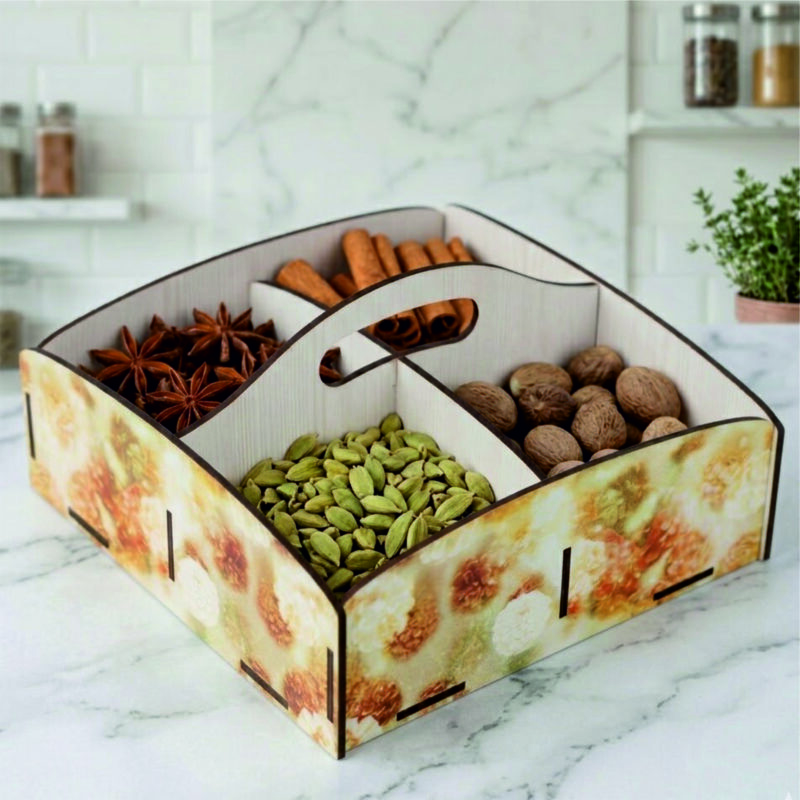 Elegant MDF Multipurpose Storage Basket with Handle
