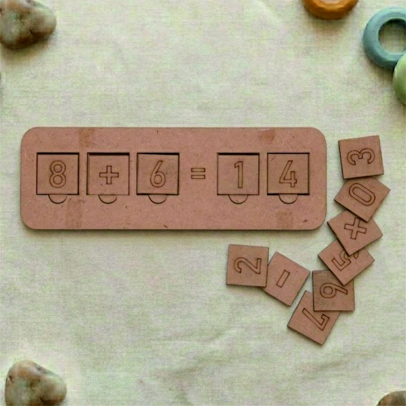 MDF Wooden Math Learning Puzzle Board for Kids – Number & Equation Matching Game