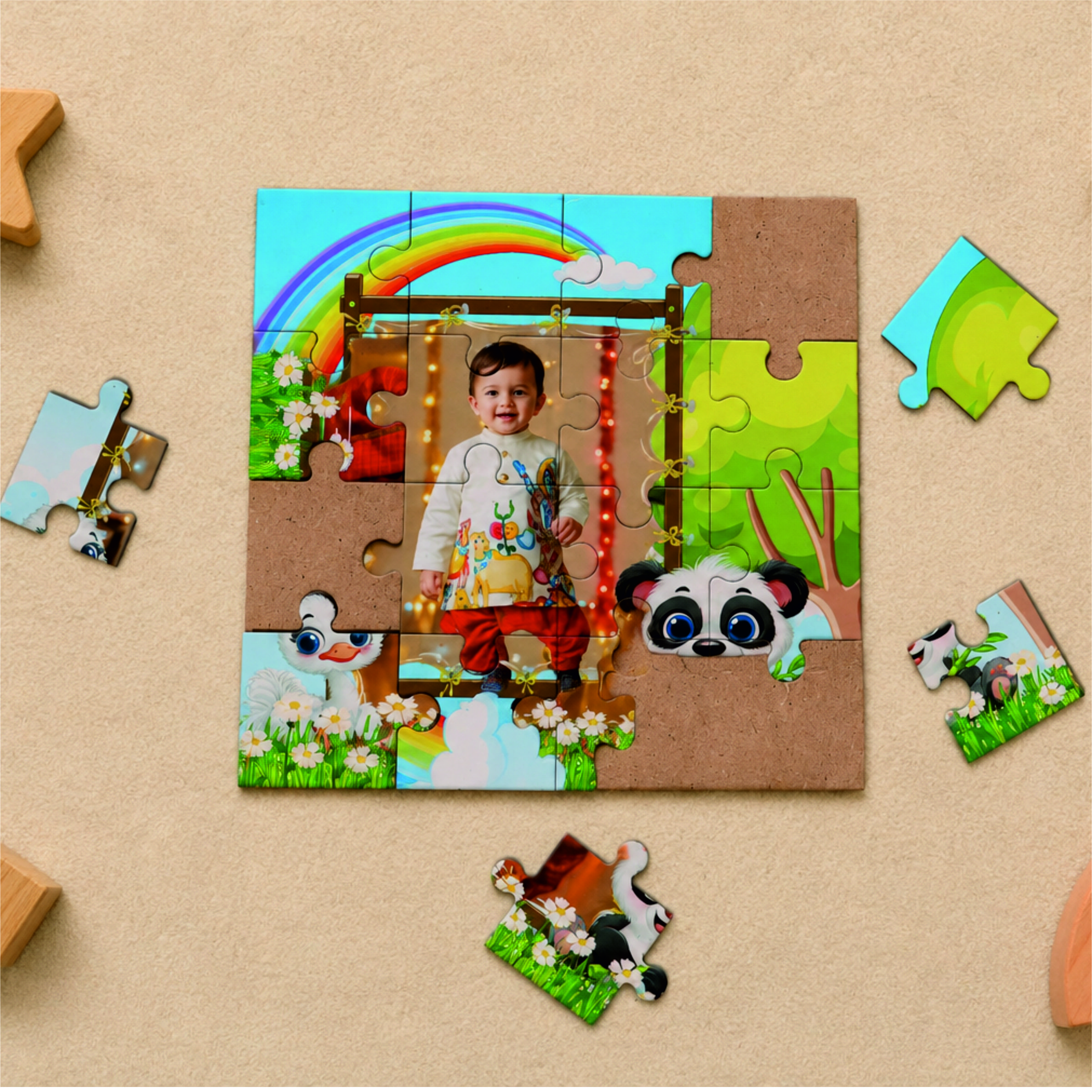 Personalised MDF Photo Puzzle for Kids & Families | Custom Memory Jigsaw Gift
